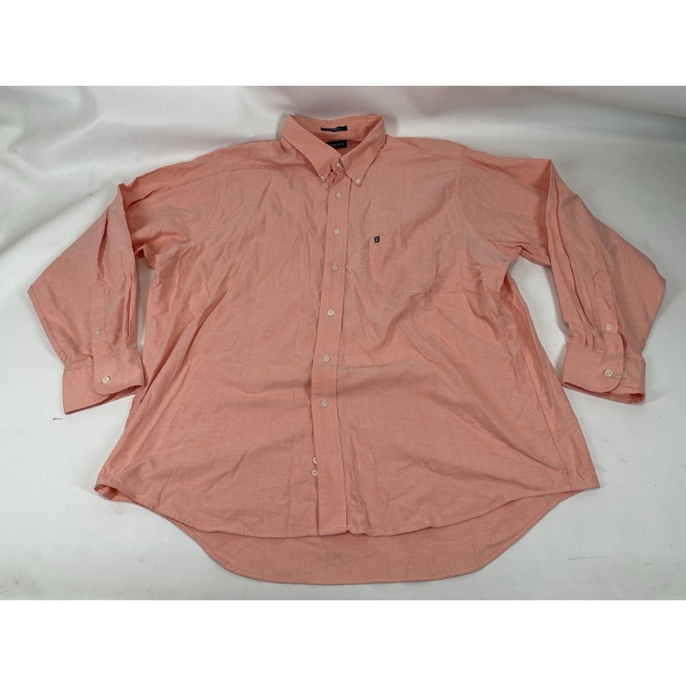 Chaps Oxford Wrinkle Free Long Sleeve‎ Button Down Shirt Mens Size 2XL Salmon